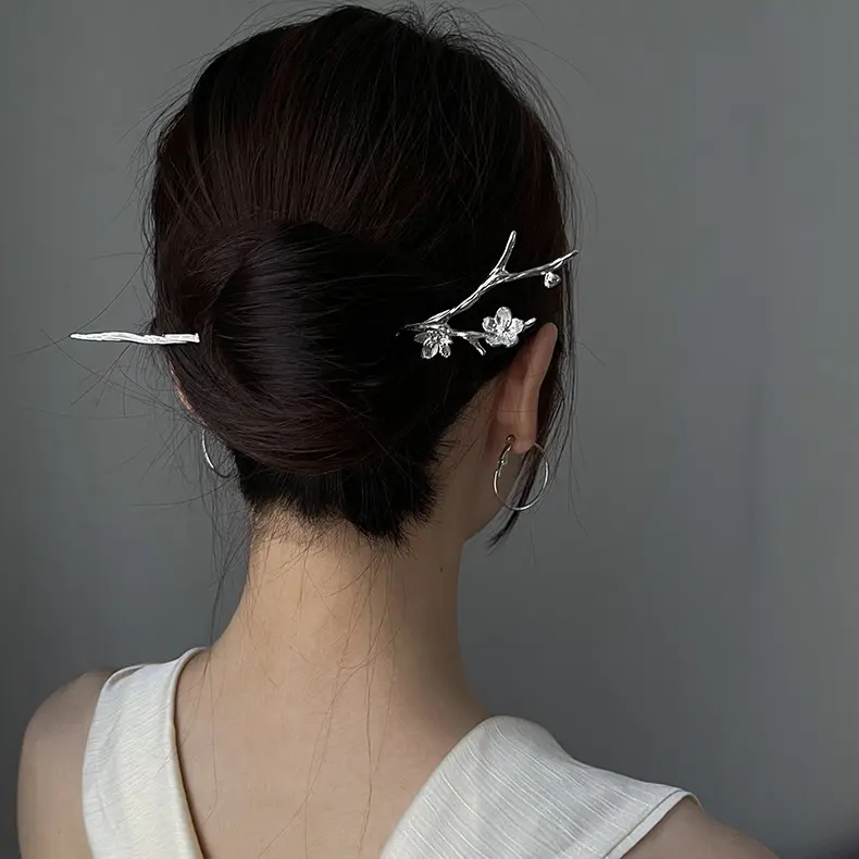 Plum Blossom Metal Hairpin Chinese Flower Special-interest