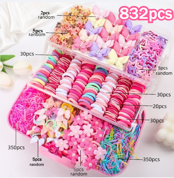 Children's Hair Ring Hairpin And Headdress Set In A Box