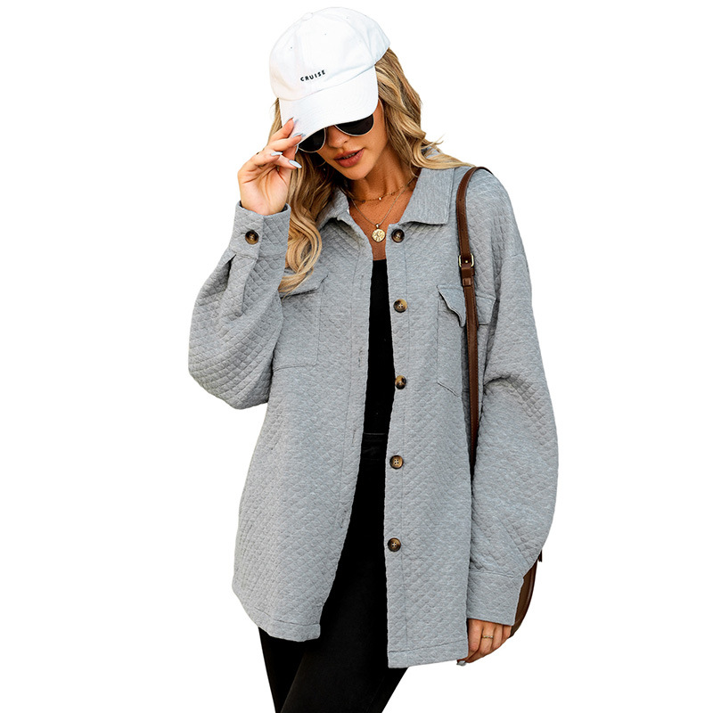 Retro Loose Slim Fit Plaid Long-sleeved Coat For Women
