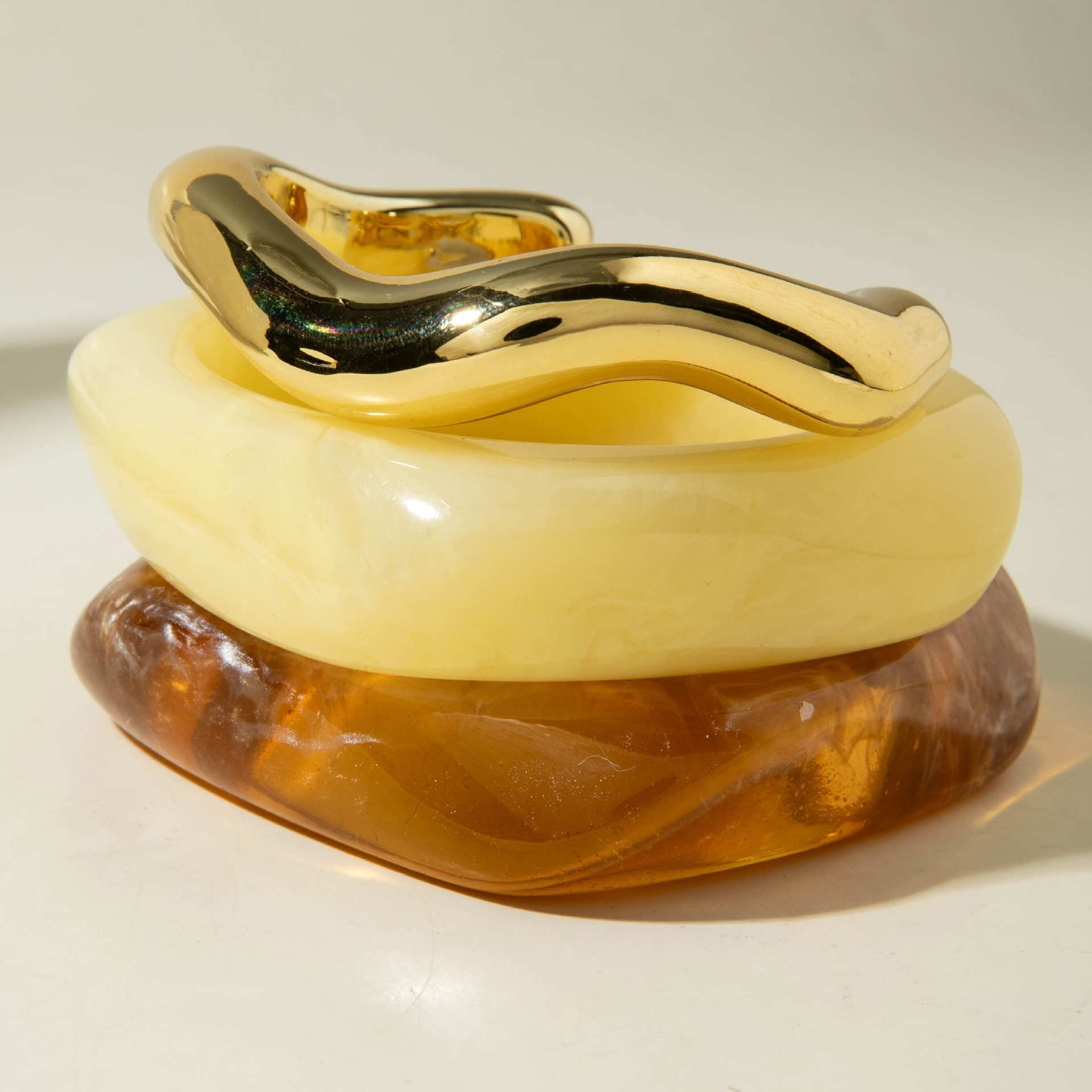 Exaggerated, Irregular, Semi-transparent Wide Bracelet