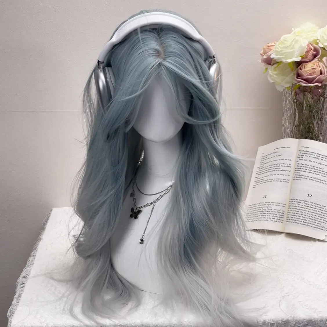 Middle-parted Big Wave Long Curly Wig, Full