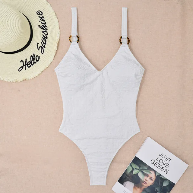 Solid Color One piece Swimsuit Cross border Tight Backless Style One piece Swimsuit White - Shop at LoveMi