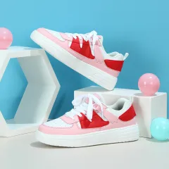 Platform Sneakers Soft Bottom Comfortable Sports - Pink - View 1