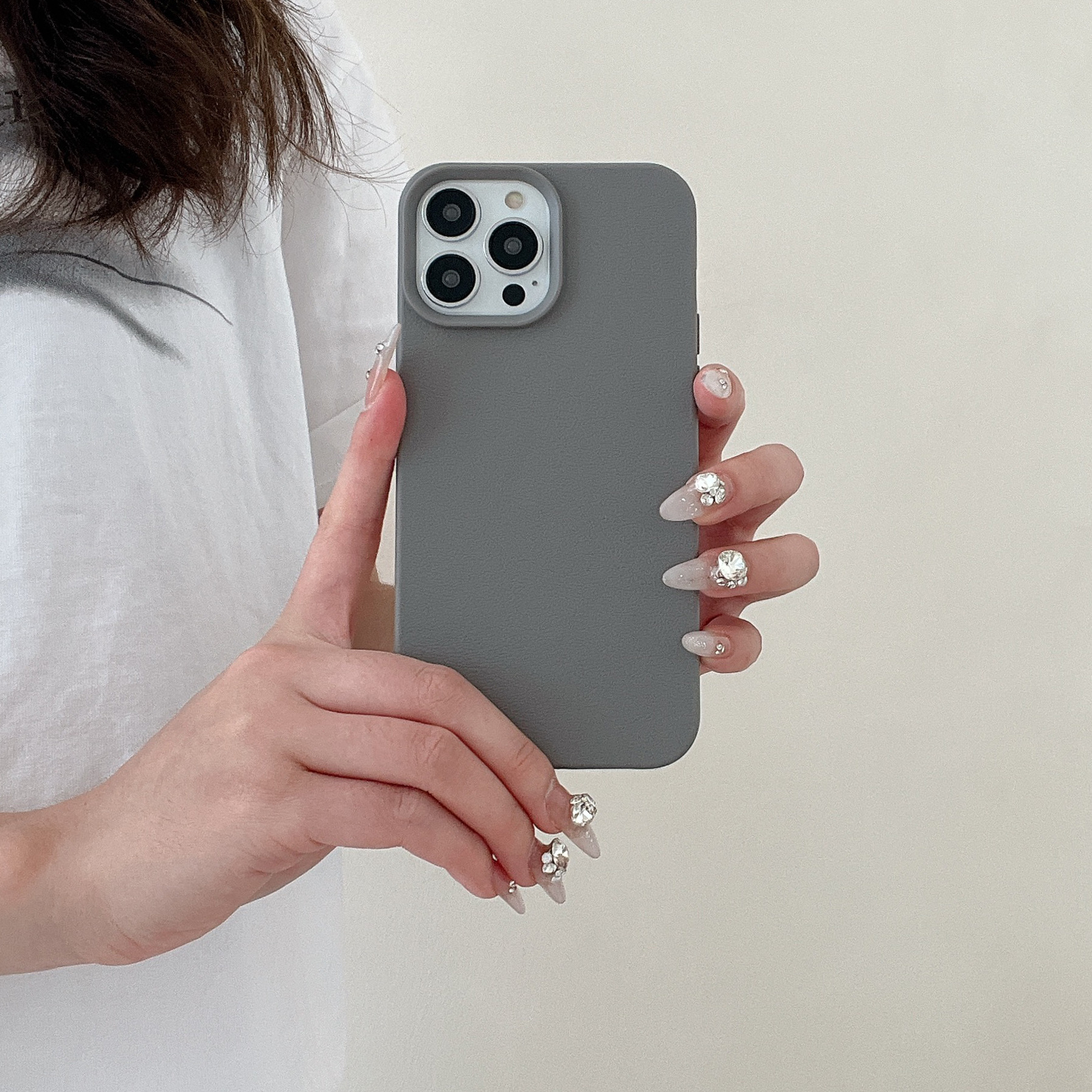 Simple Faux Leather Textured Soft Case