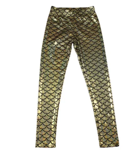 Hip Lifting Women's Cropped Scale Tight Leggings Outer Wear Golden Scale - Shop at LoveMi