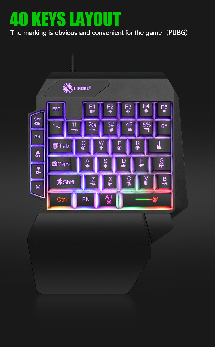 Title 1, Luminous Gaming Mechanical Keyboard Mouse Conve...