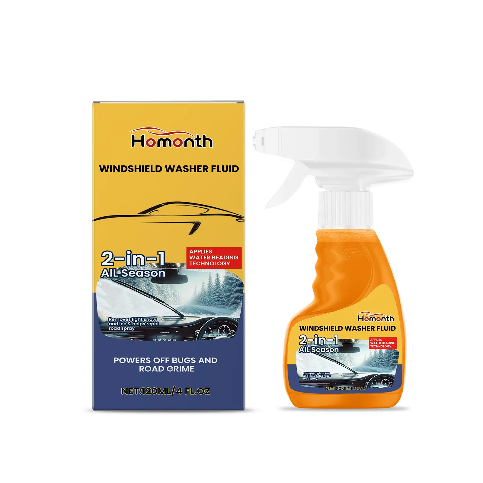 Windshield Washer Fluid and Glass Cleaning Agent for Car — 120ml