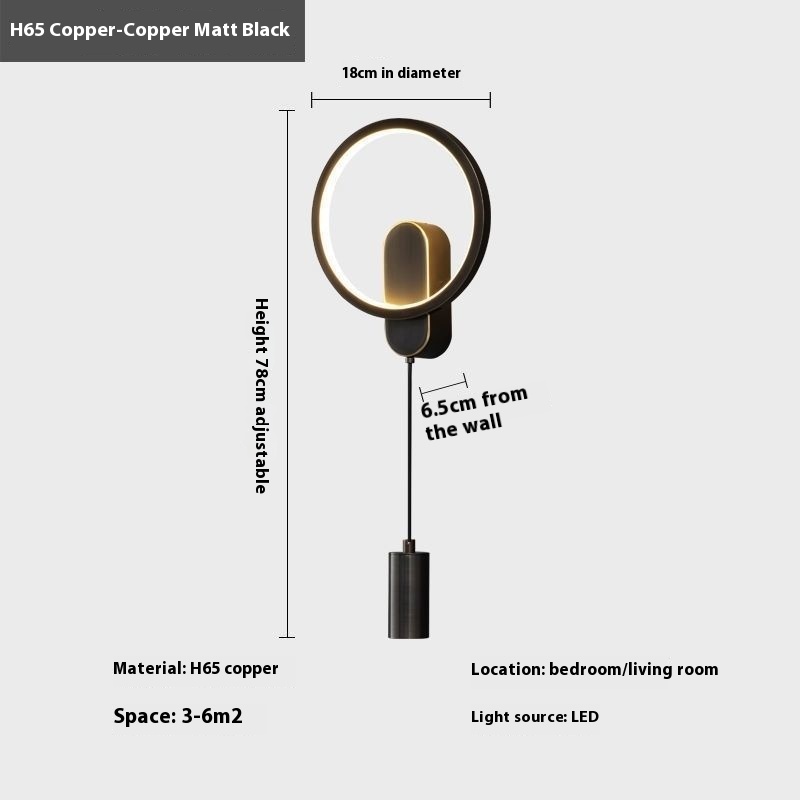 Copper Wall Lamp Black Gold