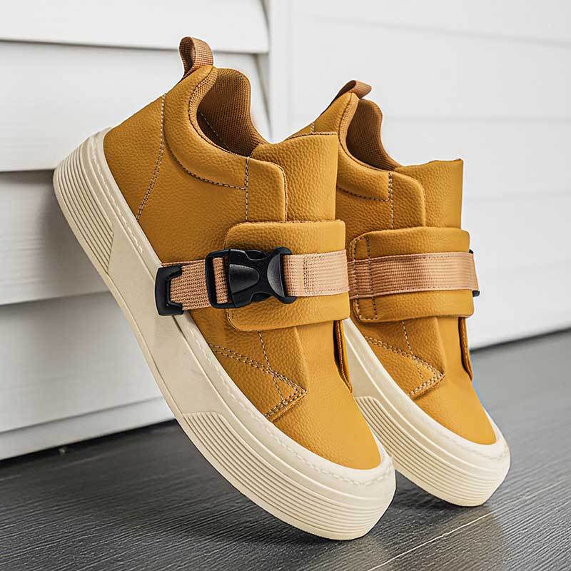Casual Versatile White Platform Sneakers With A Thick Non-slip Sole