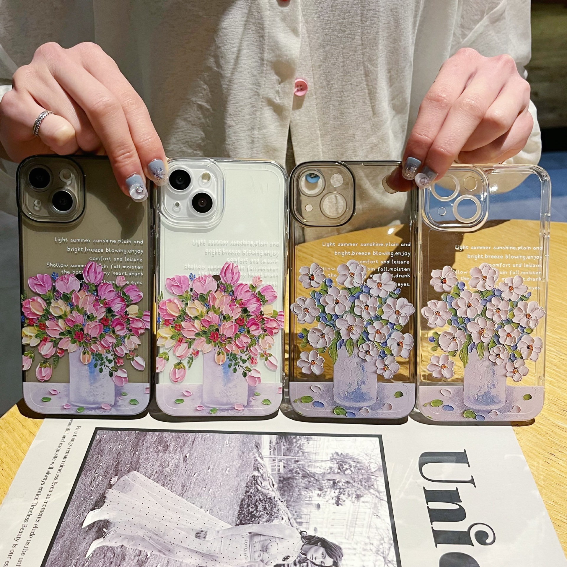 New Simple Little Flower Transparent Protective Cover Phone Case