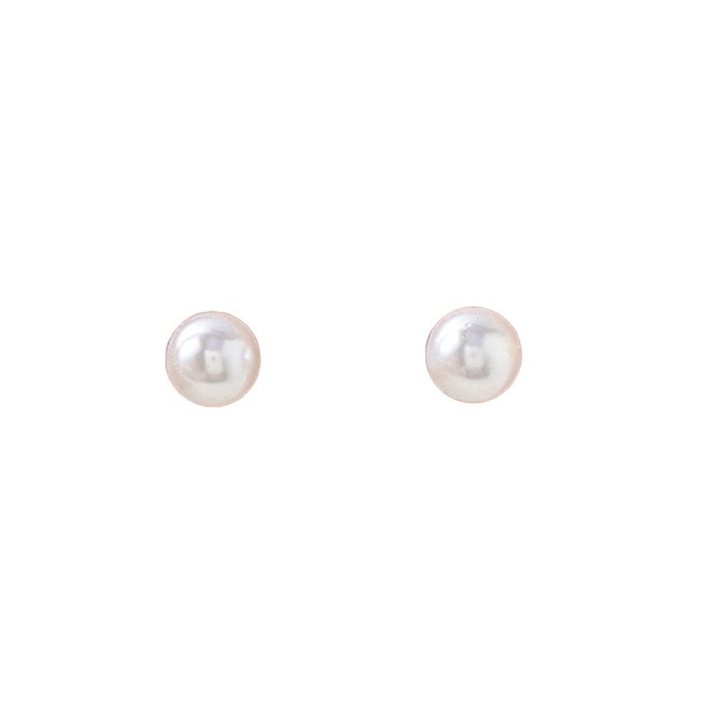 Summer Korean Simple Retro 925 Silver Needle Pearl Earrings