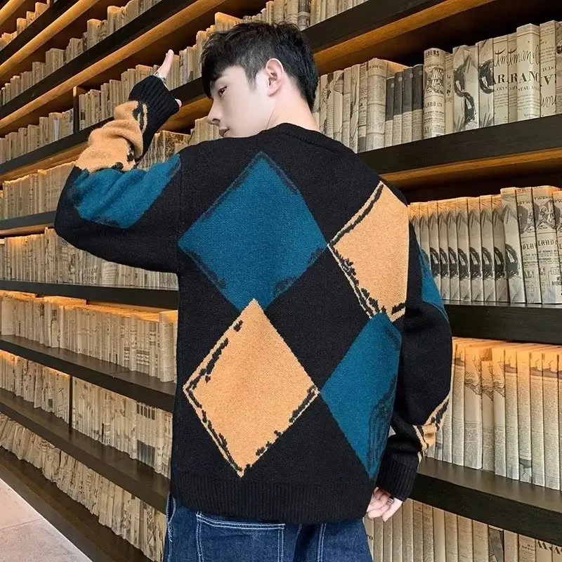 Casual Autumn And Winter Thickened Sweater Men's Round Neck Lazy Trendy Bottoming Shirt