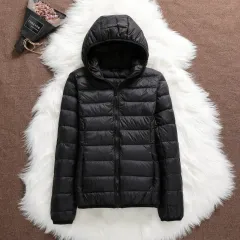 Lightweight Down Jacket Women's Hooded Short Slim-fit Lightweight Jacket - Black - View 1