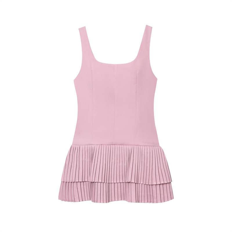 Multi-Color Wide Pleated Jumpsuit Dress