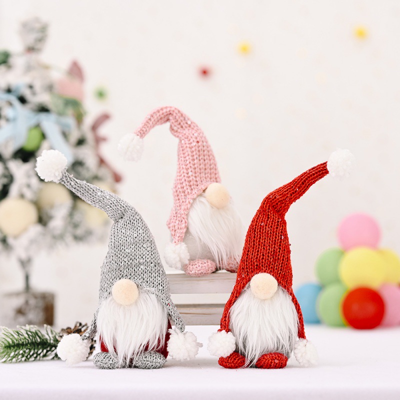 Forest Elderly Knitted Hat Standing Posture Doll Ornaments