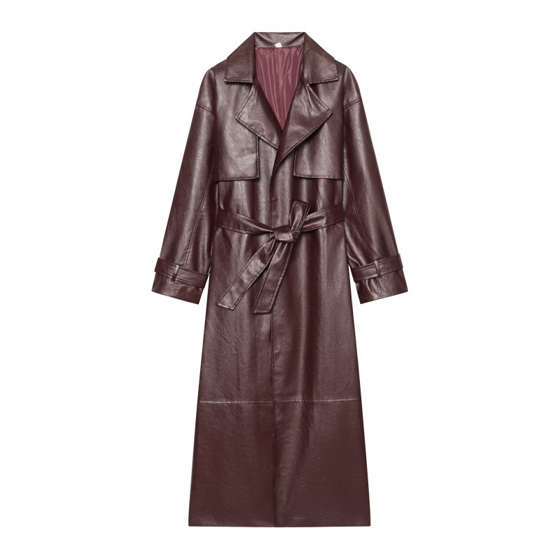 High-end Chic Leather Jacket With A Belt