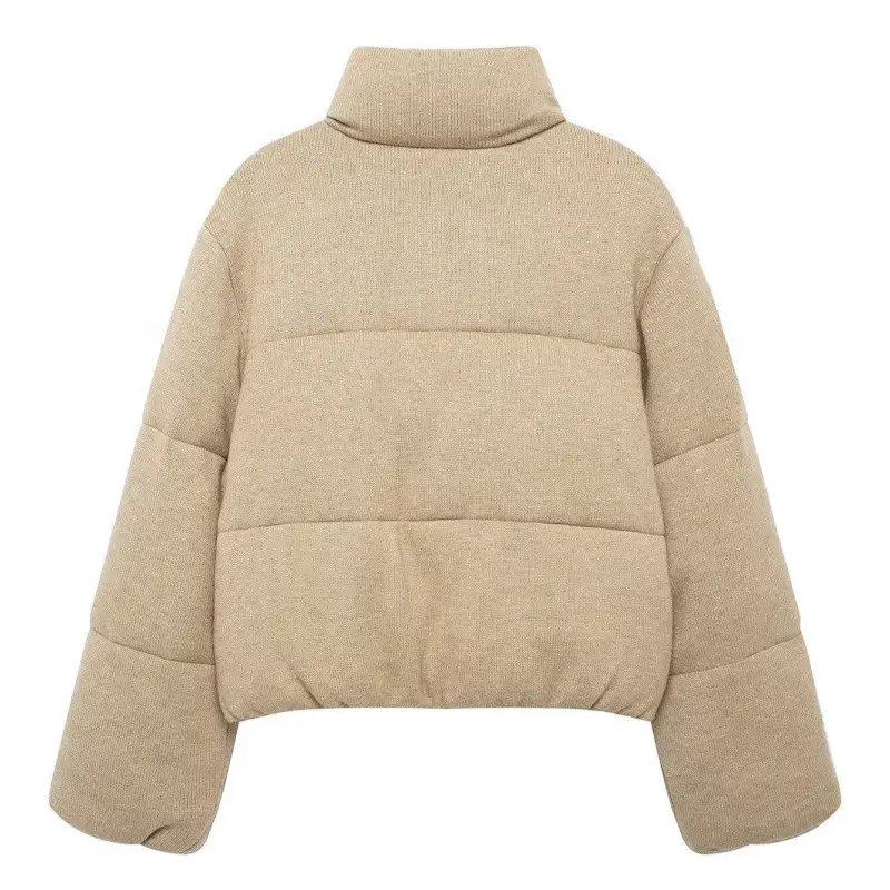 European And American Fashion Stand Collar Long Sleeve Cotton Jacket Coat