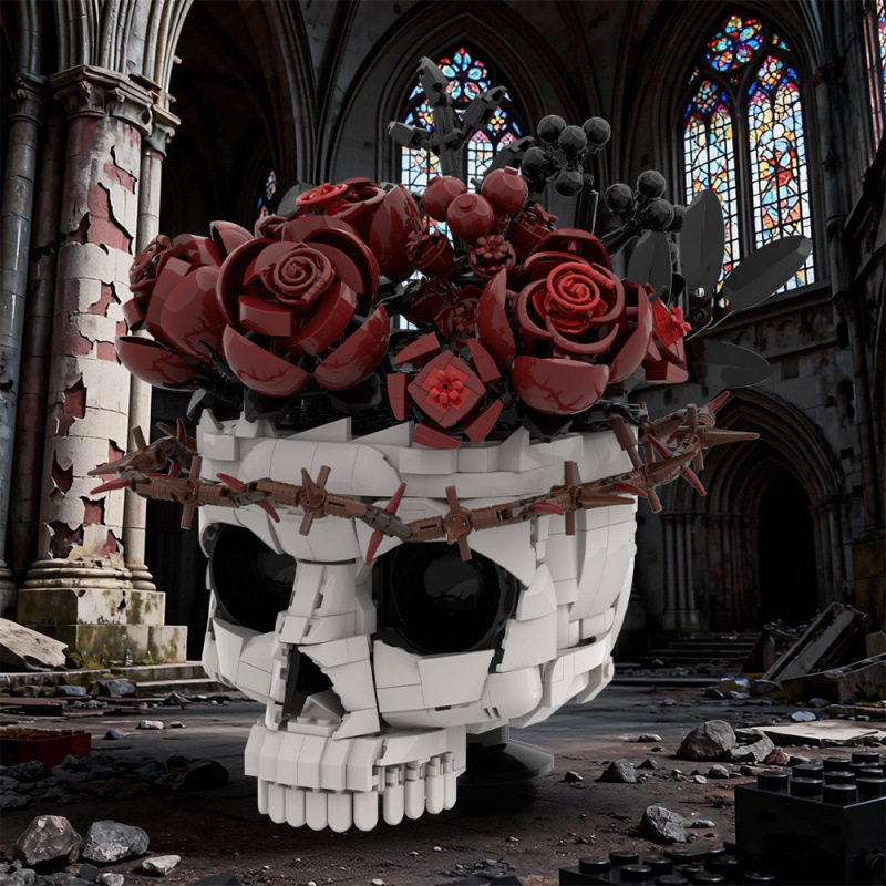 Skull And Eternal Rose Building Block Toy