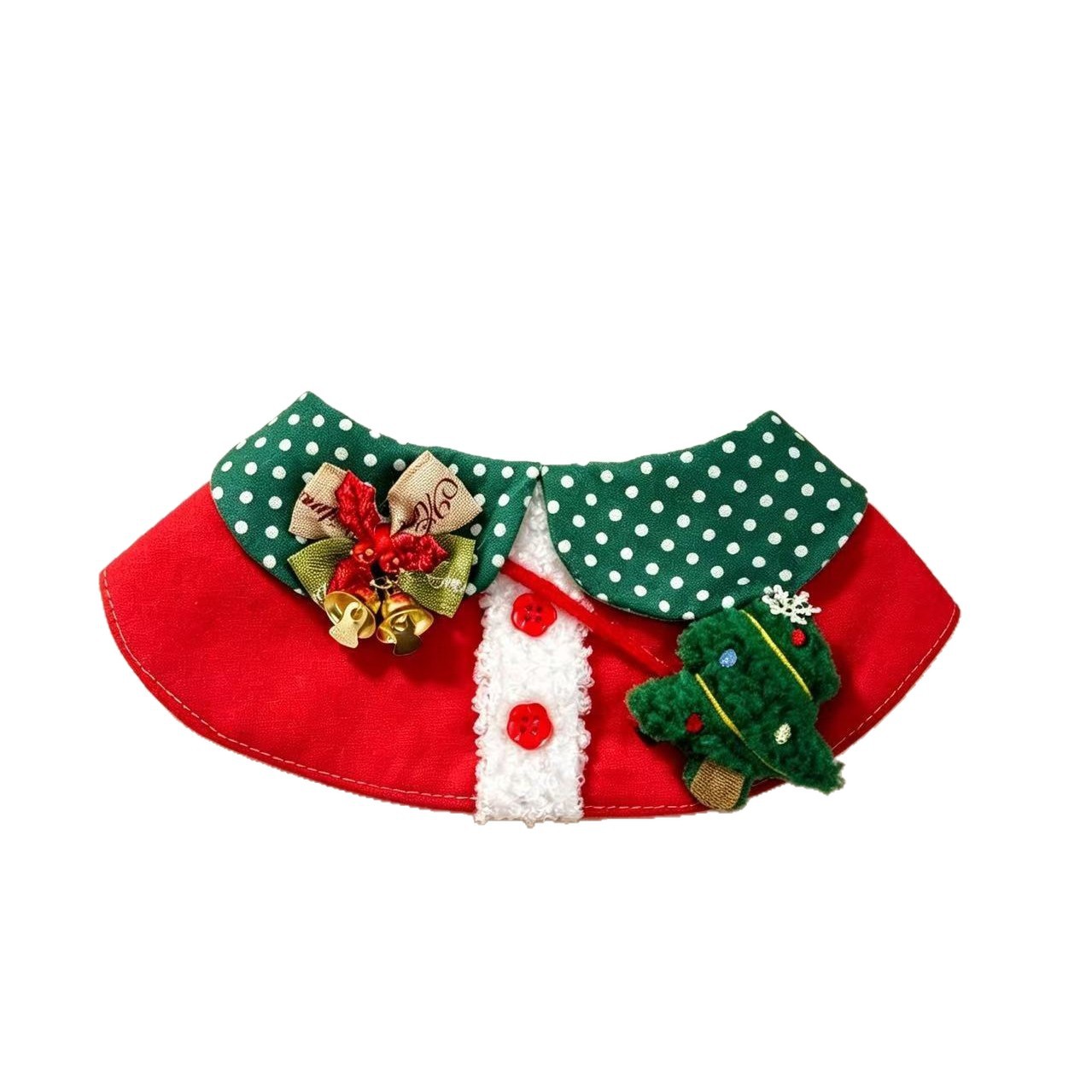 Christmas Pet Bandana with Bell - Festive Dog Cat Scarf