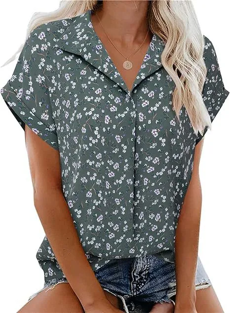 Casual All-matching Fashion Trend Stripes Women's Shirt Top - Dark Green
