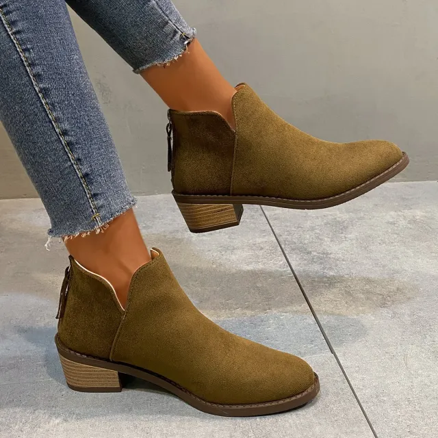Martin For Women Plus Size Pointed Ankle Boots Brown - Shop at LoveMi