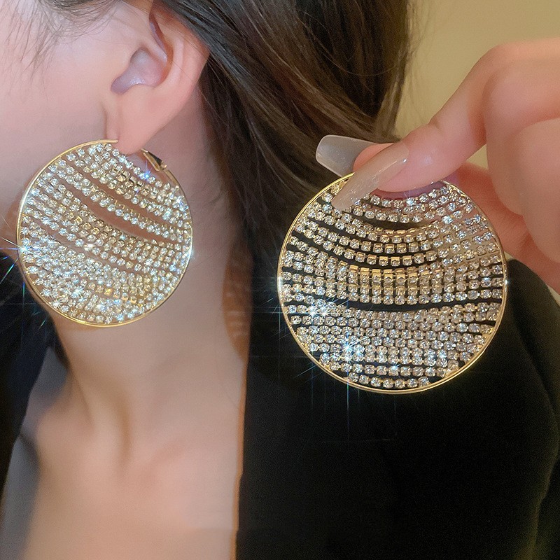Diamond Round Earrings High-grade