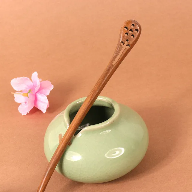 Green Sandalwood Hairpin Hairpin Antiquity Hair Clasp Hollow Printed Plum 18Cm - Shop at LoveMi