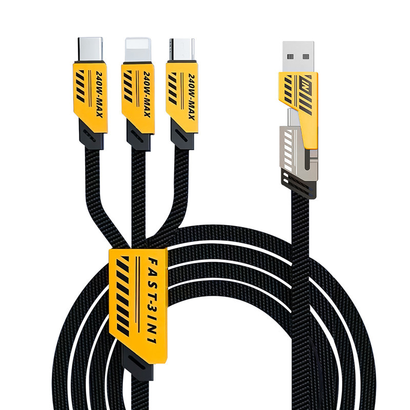Multi-Function 2-in-3 Data Fast-Charging 3-in-1 New Mech Style Charging Cable
