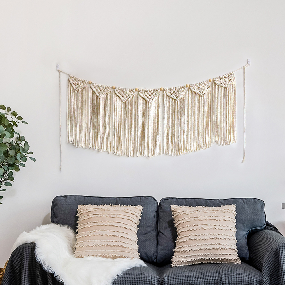 Bohemian Woven Tapestry Background Curtain Tassel Wall Hanging