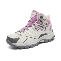 Hiking Same High-top Outdoor Shoes Sneaker - Purple - View 1