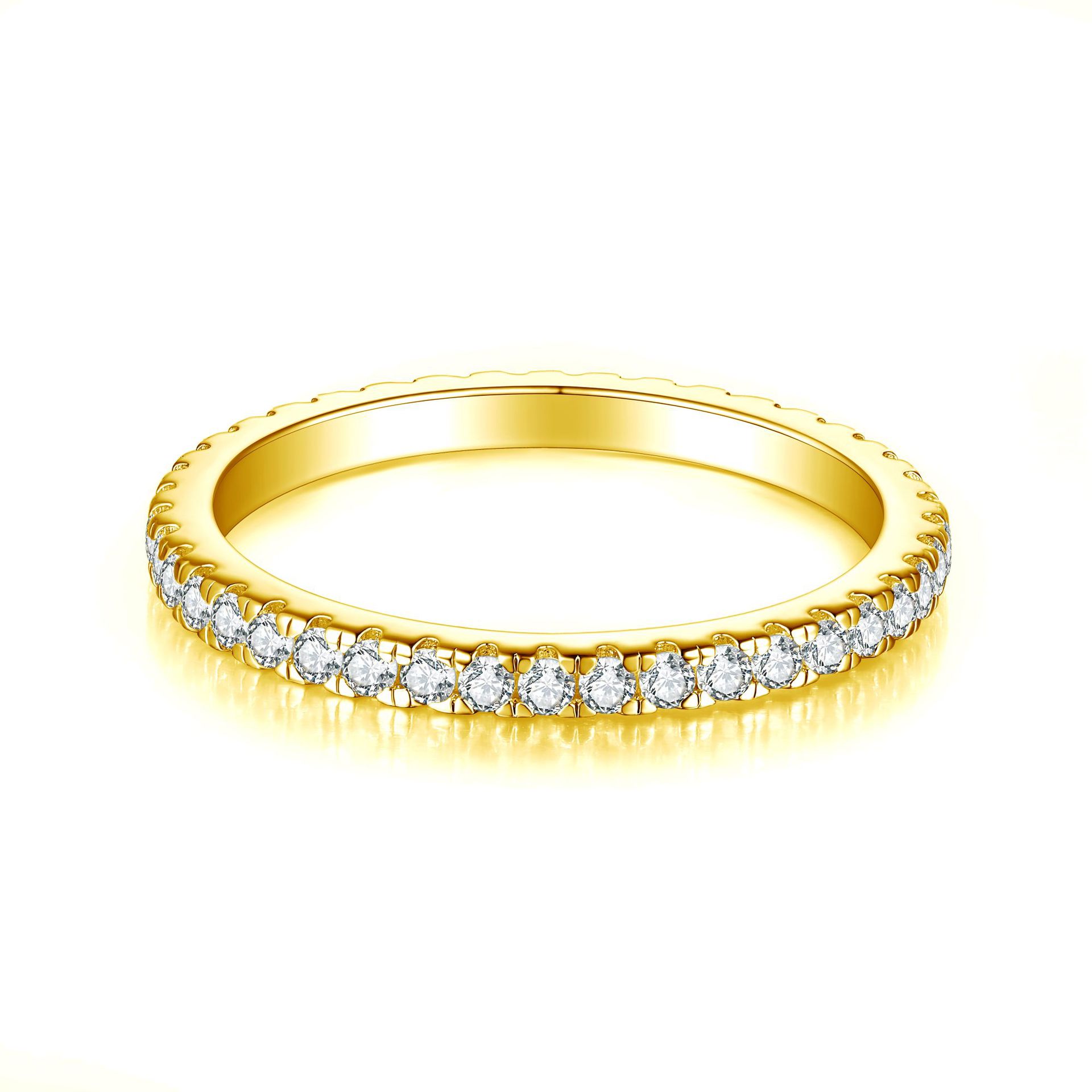 Womens Full-Crystal Simple Fashionable Casual Ring thumbnail 5