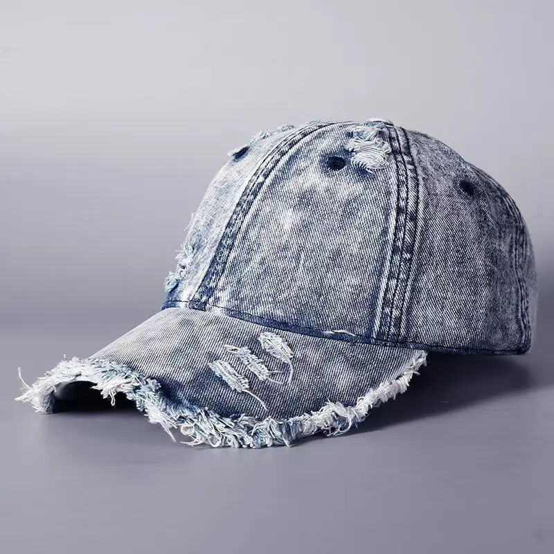 Washed Denim Burr Baseball Cap