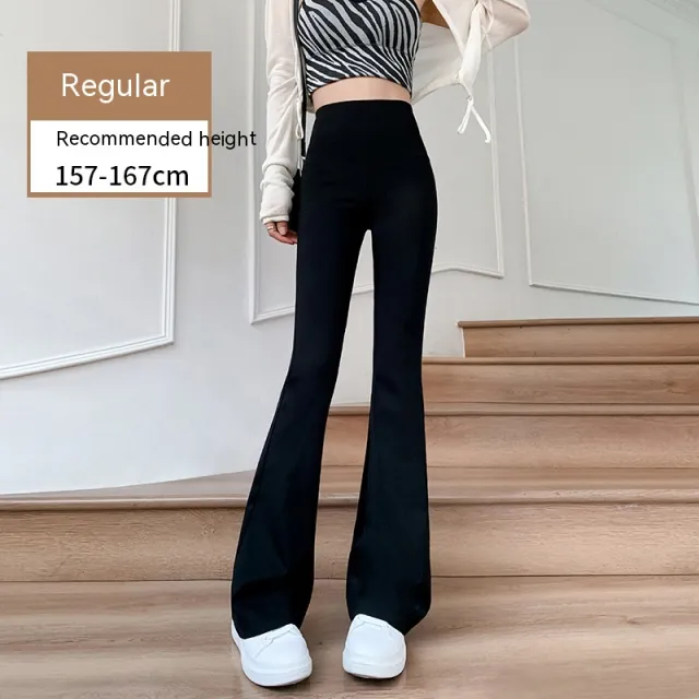 Spring And Autumn Skinny Shark Pants Outer Wear Black High Waist Slimming Black Regular Style - Shop at LoveMi