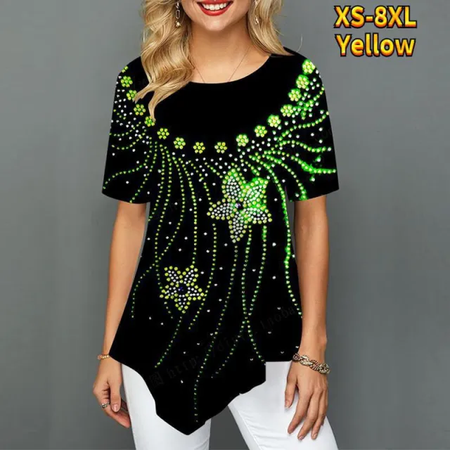 Women's Summer Wear Fashion Casual Round Neck Short Sleeves Yellow - Shop at LoveMi