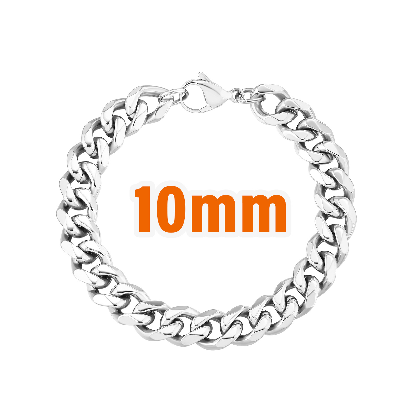 Title 6, Bracelet Cubain Homme en Acier Titane 10mm, Six...