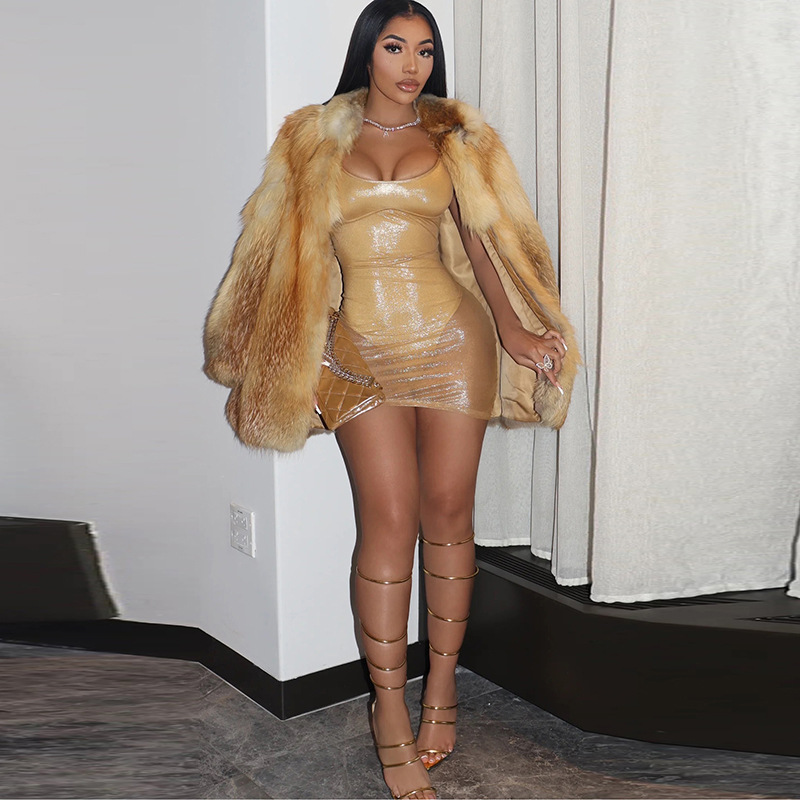 Women's Clothing Sexy See-through Hip Dress