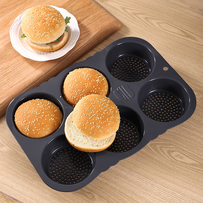 Household Edible Silicon Hamburger Mold Multi-functional Baking Round High Temperature Resistant