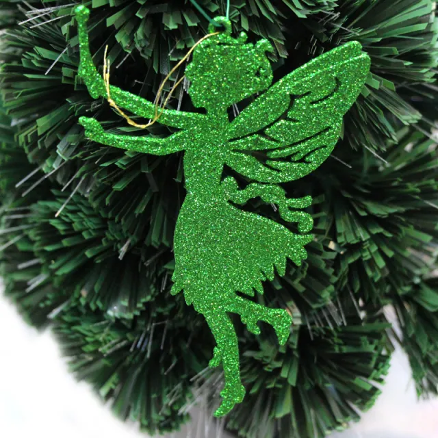Christmas Decorations Gold Powder Plastic Color Torch Angel Small Pendant Green - Shop at LoveMi