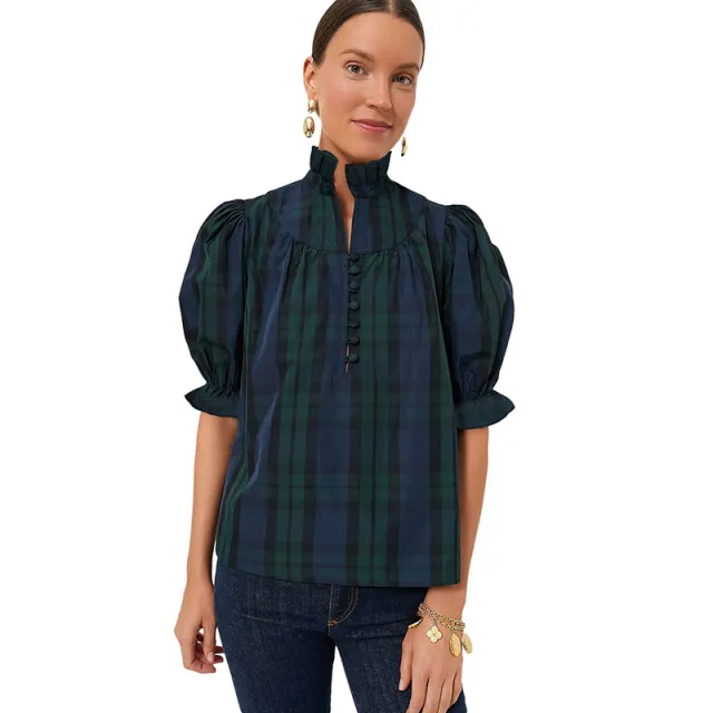 New Ruffled Short Sleeves Top For Women Color 2 S - Shop at LoveMi