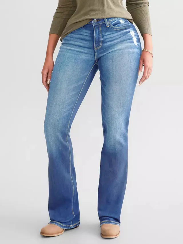 Ladies New Jeans Stretch Slim Ripped Blue - Shop at LoveMi