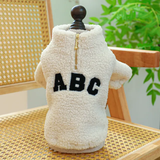 Pet Ring Dog Cat Clothes Autumn And Winter New Warm Zipper Coat Abc Zipper Jacket - Shop at LoveMi