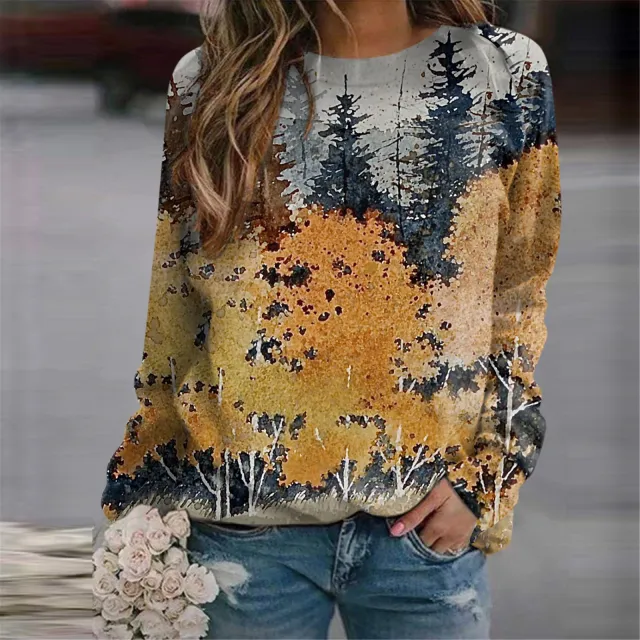 Women's Fashion 3D Casual Round Neck Sweater Baggy Coat Hjq Ywt132 Xl - Shop at LoveMi