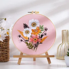 Diy Handmade Embroidery Material Package Colorful Time Flower Bouquet Hanging Painting - Colorful Time 2 - View 1