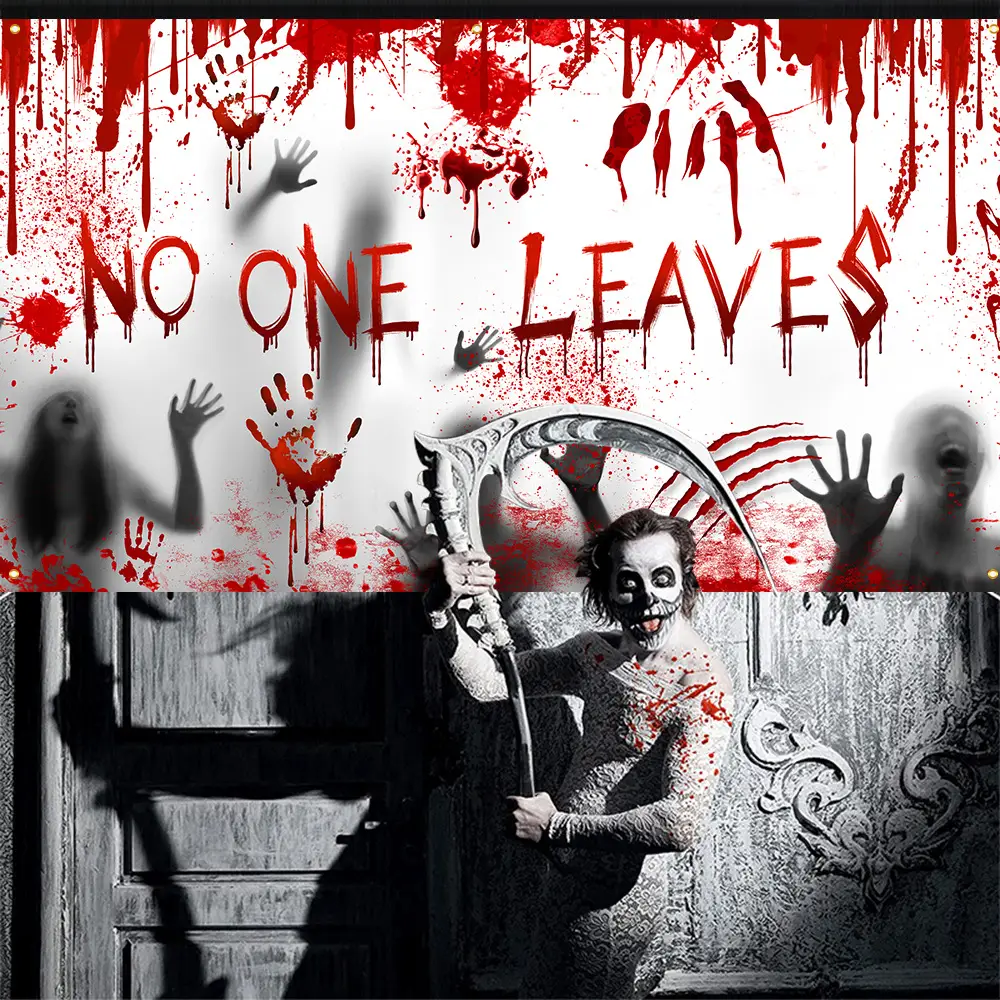 Halloween Background Fabric Blood Scratch Decoration