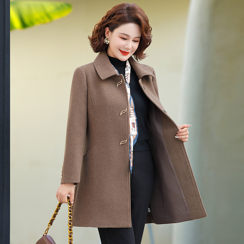 Mid-length Wool Blazer Designed Specifically For Middle-aged And Older Women