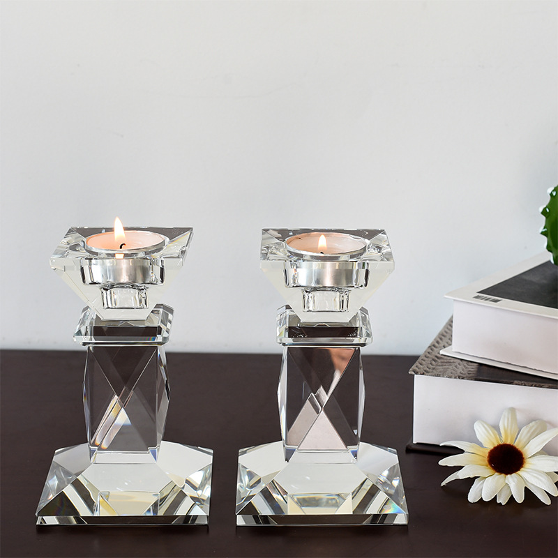 Crystal Glass Candle Holder Set, picture 3 of 5