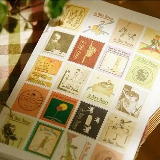 Hand Painted Paris London Stamp Stickers Journal