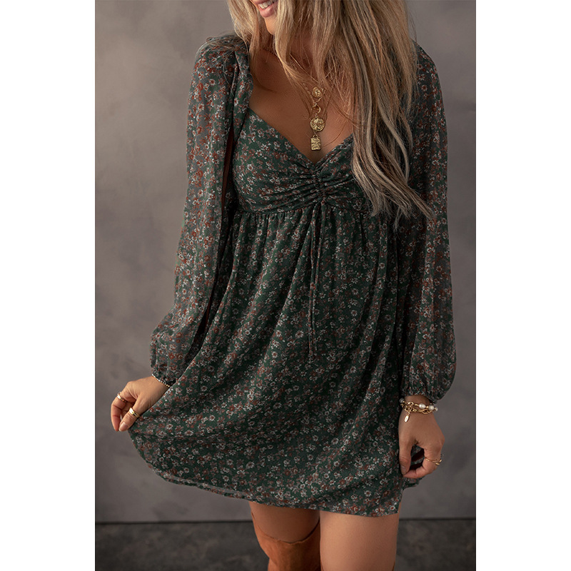 Floral Print Long Sleeve Dress, picture 5 of 8