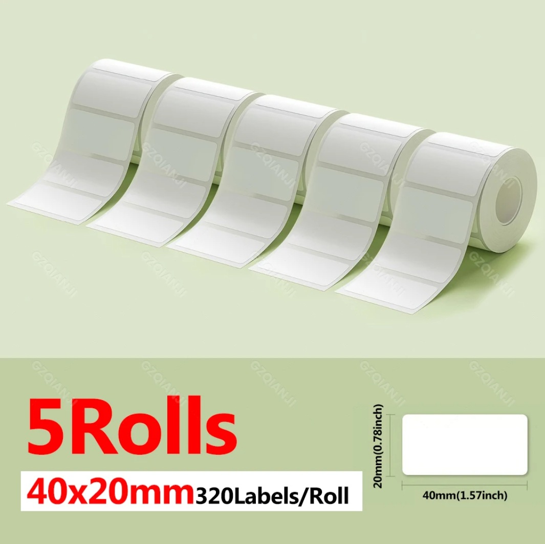 5 Rolls 40X20mm