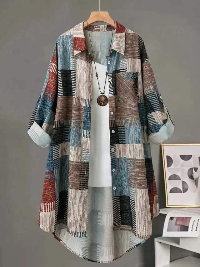 Retro Color block Casual Outdoor Clothingfresh Comfortable And Stylish Main Picture 4Xl - Shop at LoveMi